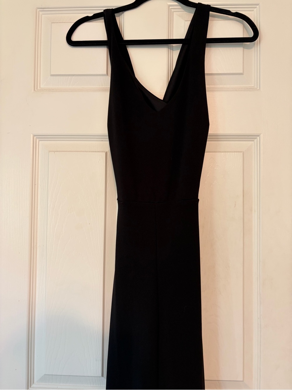 Crystal Sky Black V-Neck/ cross back Jumpsuit